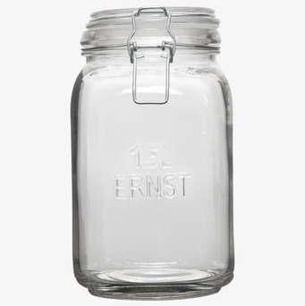 Bild av stilfull glasburk med spännlock, 1.5 liter