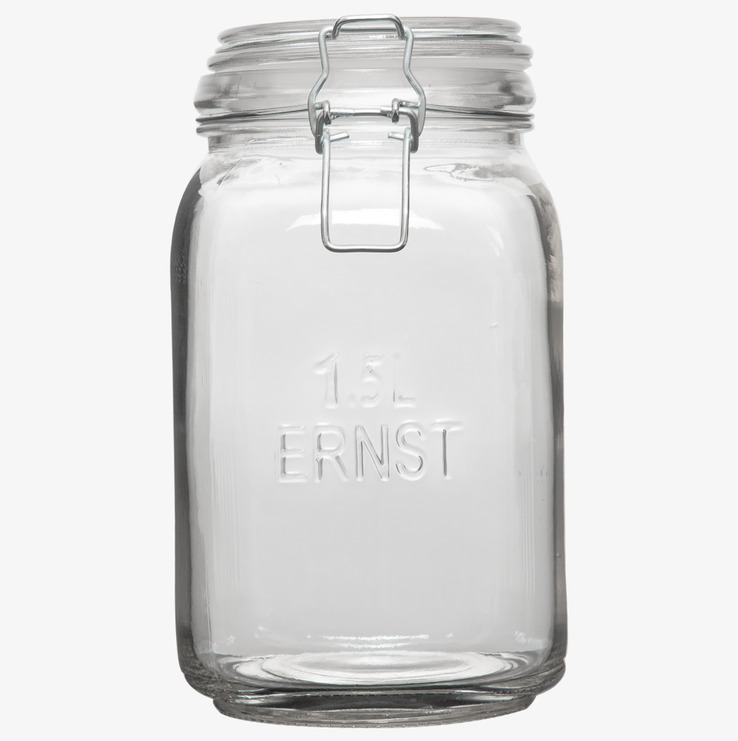 Bild av stilfull glasburk med spännlock, 1.5 liter