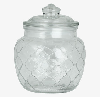 Bild av stilren glasburk med geometrisk textur