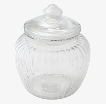 Glasburk Räfflad M från Strömshaga, genomskinligt glas