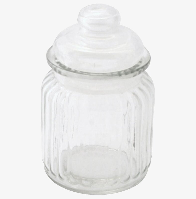 Glasburk Räfflad Rak S från Strömshaga med glaslock
