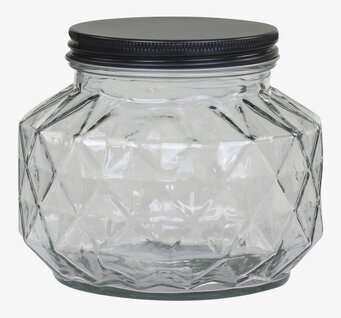 Glasburk Diamant S från Chic Antique med svart metallock