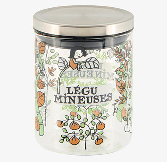 Bild av glasburk med färgglad och lekfull design