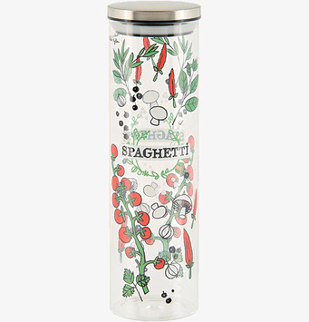 Bild av elegant glasburk för spaghetti och köksförvaring