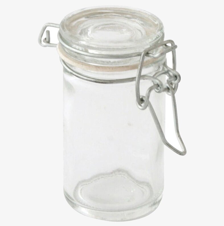 Glasburk M. Patentlock från Strömshaga med metallbygel