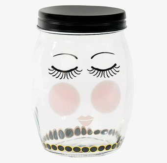 Foto av glasburk med konstnärlig design och detaljer