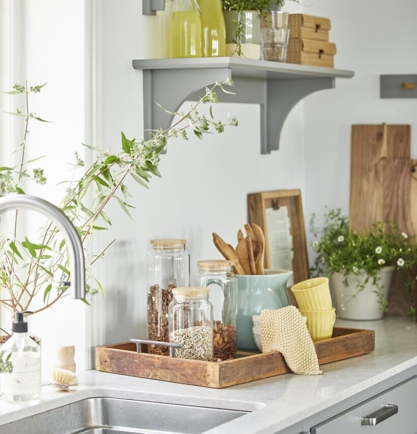 Glasburk Bambu Mellan från IB Laursen i ett modernt kök