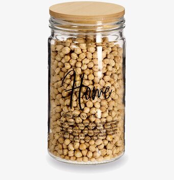 Bild av elegant förvaringsburk i glas med trälock