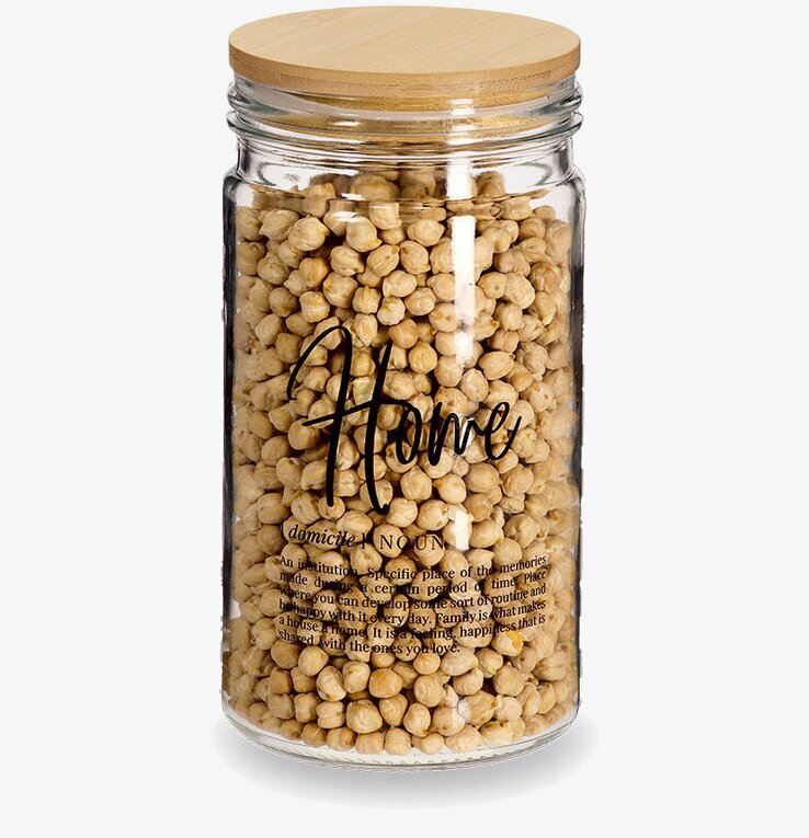 Bild av elegant förvaringsburk i glas med trälock