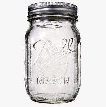 Bild av elegant glasburk för stilren förvaring