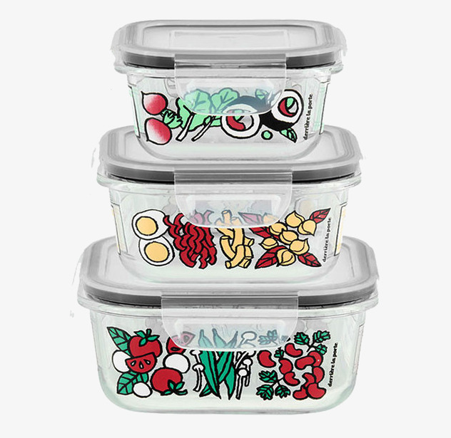 Förvaringsburk Glas med Lock Derriére la porte Glasburkar Skålar att äta ur tilltugg Såskannor/Vispskål Skål servering