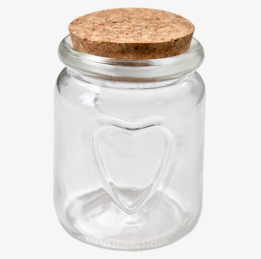 Glasburk Med Korklock Clayre & Eef Glasburkar Krydd och örtförvaring för kryddor örter Saltförvaring Pepparkvarnar Saltskedar