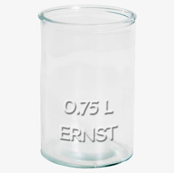 Glasburk 0,75 Liter från Ernst, transparent och cylindrisk