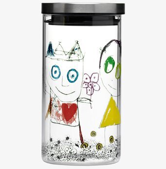 Bild av en elegant glasburk med konstnärlig design