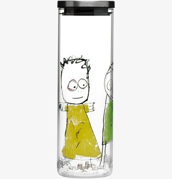 Bild av glasburk med konstnärlig och funktionell design