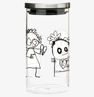 Bild av glasburk med konstnärlig design och funktionalitet