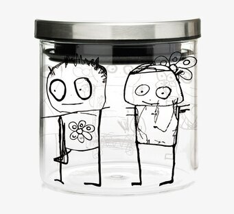 Bild av glasburk med kreativ design och funktionalitet