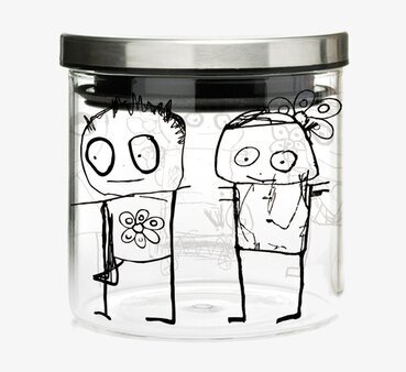 Bild av glasburk med kreativ design och funktionalitet