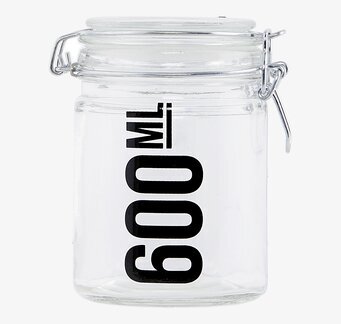 Bild av glasburk med lufttät försegling och stilren design