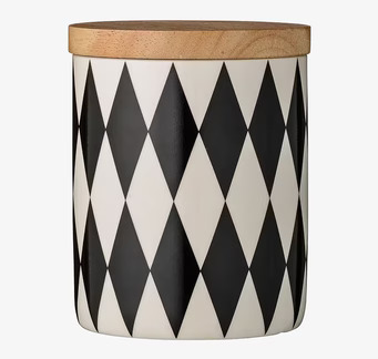 Bild av stilfull porslinsburk med geometriskt mönster