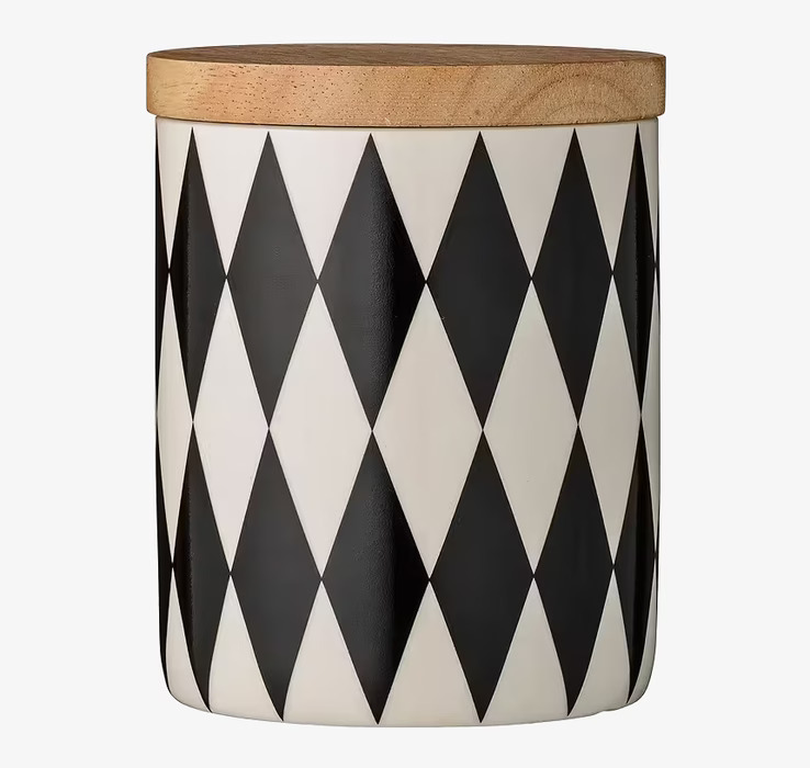 Bild av stilfull porslinsburk med geometriskt mönster