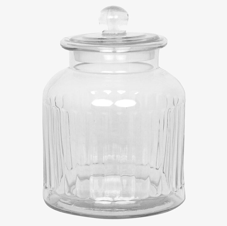 Glasburk Gustav Räfflad Stor från Strömshaga på vit bakgrund