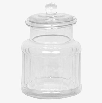 Glasburk Gustav Räfflad Liten från Strömshaga på vit bakgrund